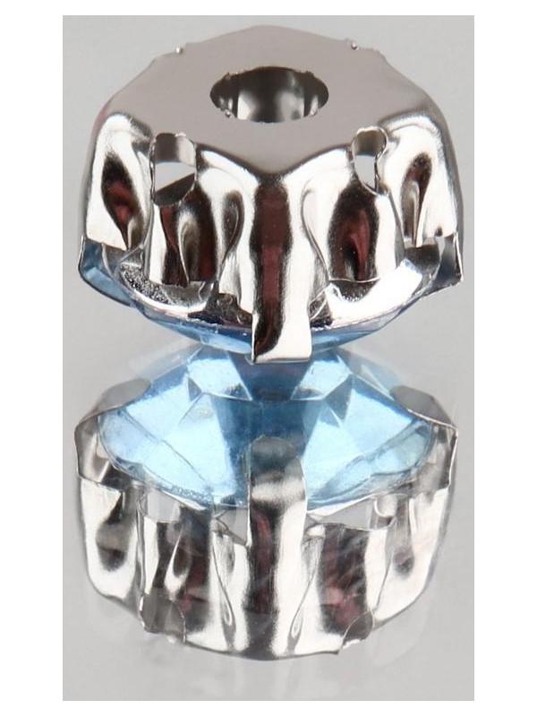 Стразы пришивные «Круг», в оправе, d = 8 мм, 20 шт, цвет голубой