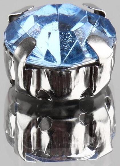 Стразы пришивные «Круг», в оправе , 10 × 10 мм, 20 шт, цвет голубой