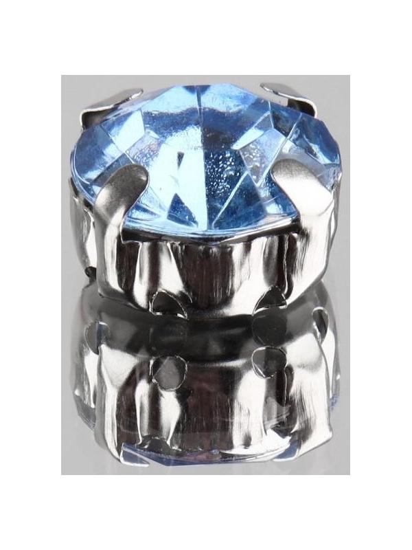 Стразы пришивные «Круг», в оправе , 10 × 10 мм, 20 шт, цвет голубой