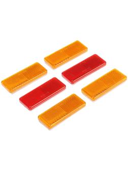 Комплект светоотражателей на сани, 4 желтых и 2 красных