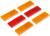 Комплект светоотражателей на сани, 4 желтых и 2 красных