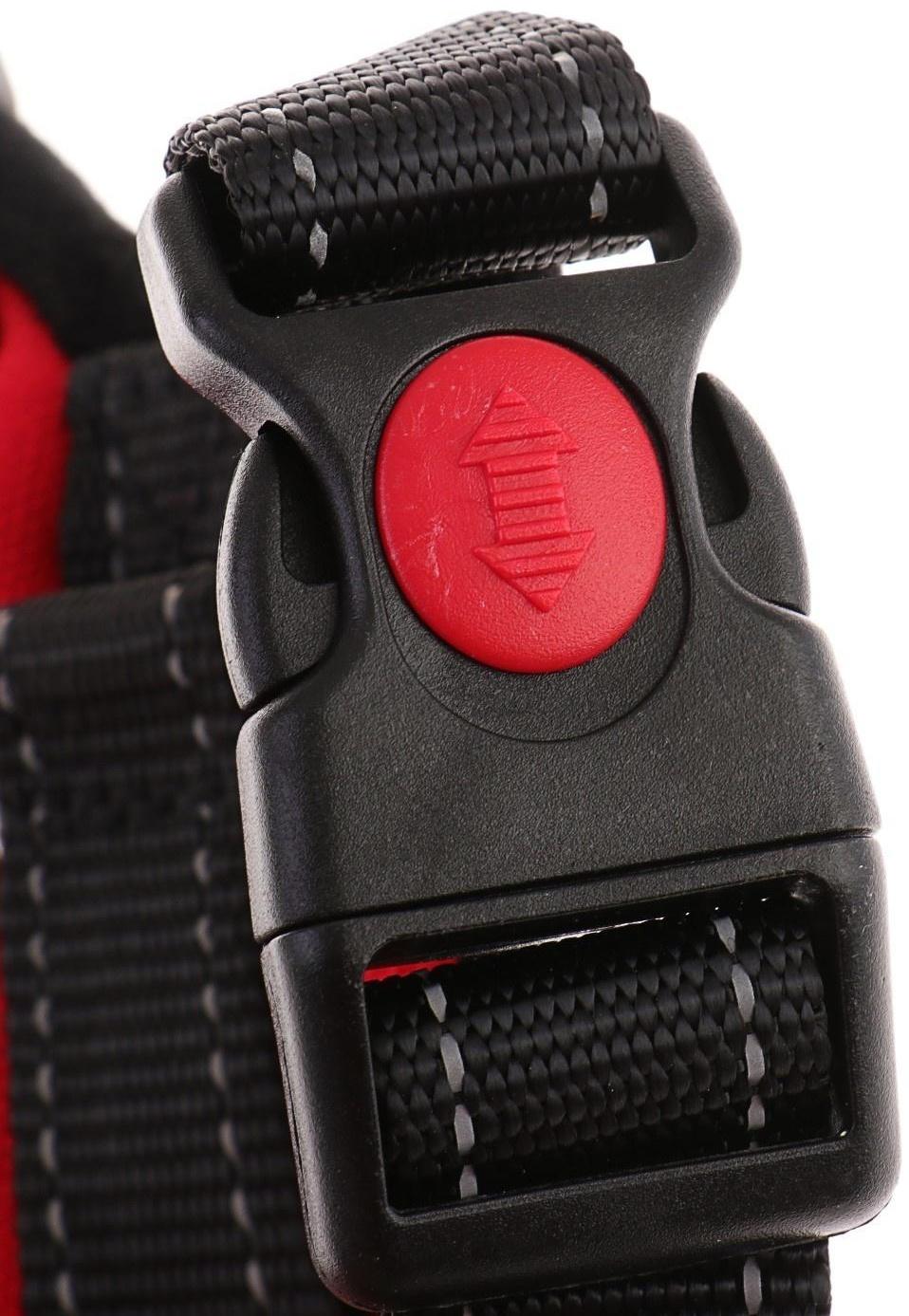 Шлейка мягкая со светоотражающими элементами, размер S (ОШ 29-31 см, ОГ 37-45 см), красная