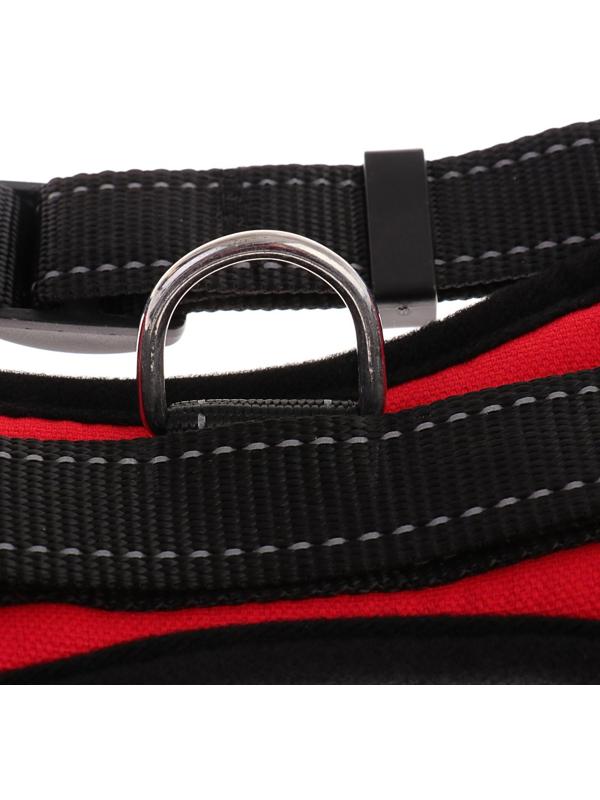 Шлейка мягкая со светоотражающими элементами, размер S (ОШ 29-31 см, ОГ 37-45 см), красная