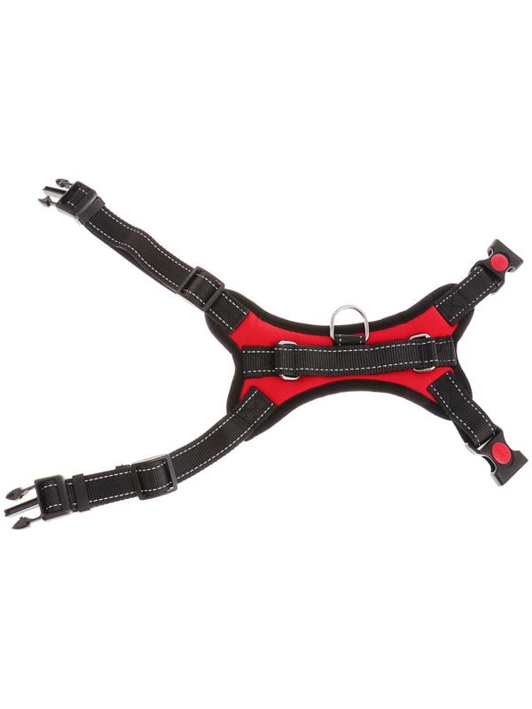 Шлейка мягкая со светоотражающими элементами, размер L (ОШ 54-69 см, ОГ 64-86 см), красная