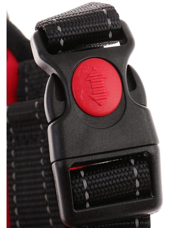 Шлейка мягкая со светоотражающими элементами, размер L (ОШ 54-69 см, ОГ 64-86 см), красная