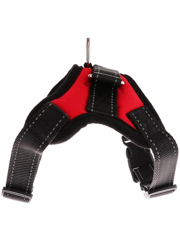 Шлейка мягкая со светоотражающими элементами, размер L (ОШ 54-69 см, ОГ 64-86 см), красная