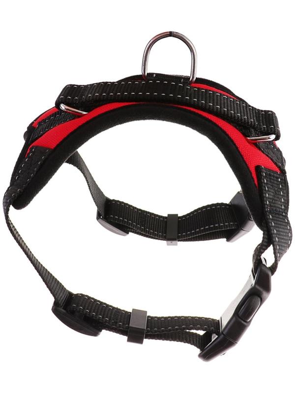 Шлейка мягкая со светоотражающими элементами, размер L (ОШ 54-69 см, ОГ 64-86 см), красная