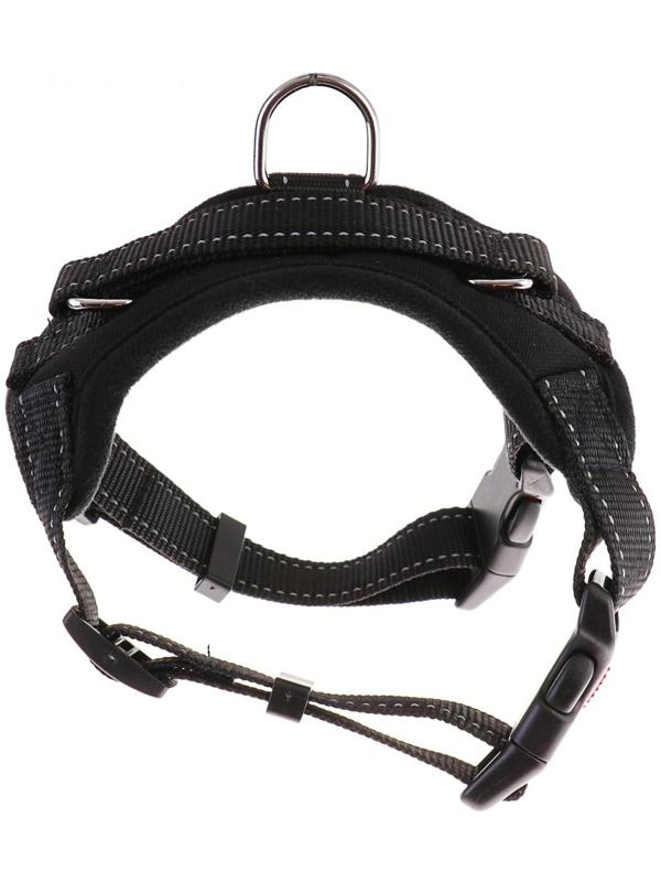 Шлейка мягкая со светоотражающими элементами, размер S (ОШ 29-31 см, ОГ 37-45 см), чёрная