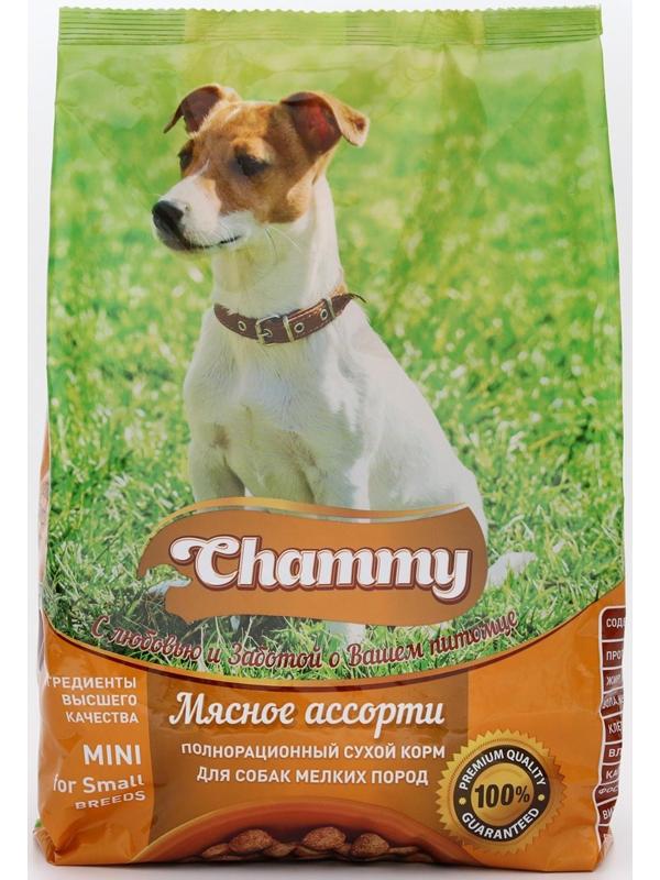 Сухой корм Chammy для собак мелких пород, мясное ассорти, 600 г