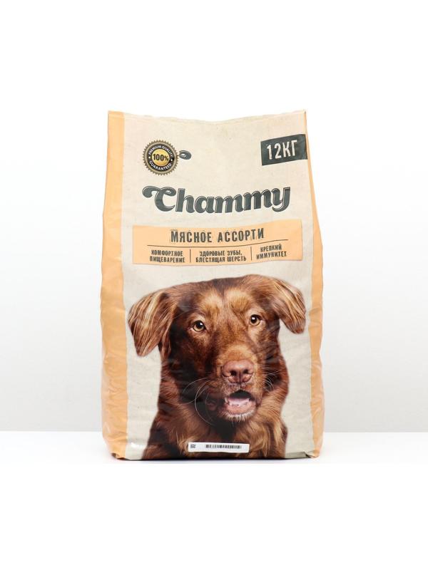 Сухой корм Chammy для собак крупных пород, мясное ассорти, 12 кг