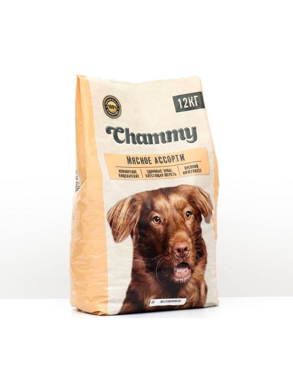 Сухой корм Chammy для собак крупных пород, мясное ассорти, 12 кг