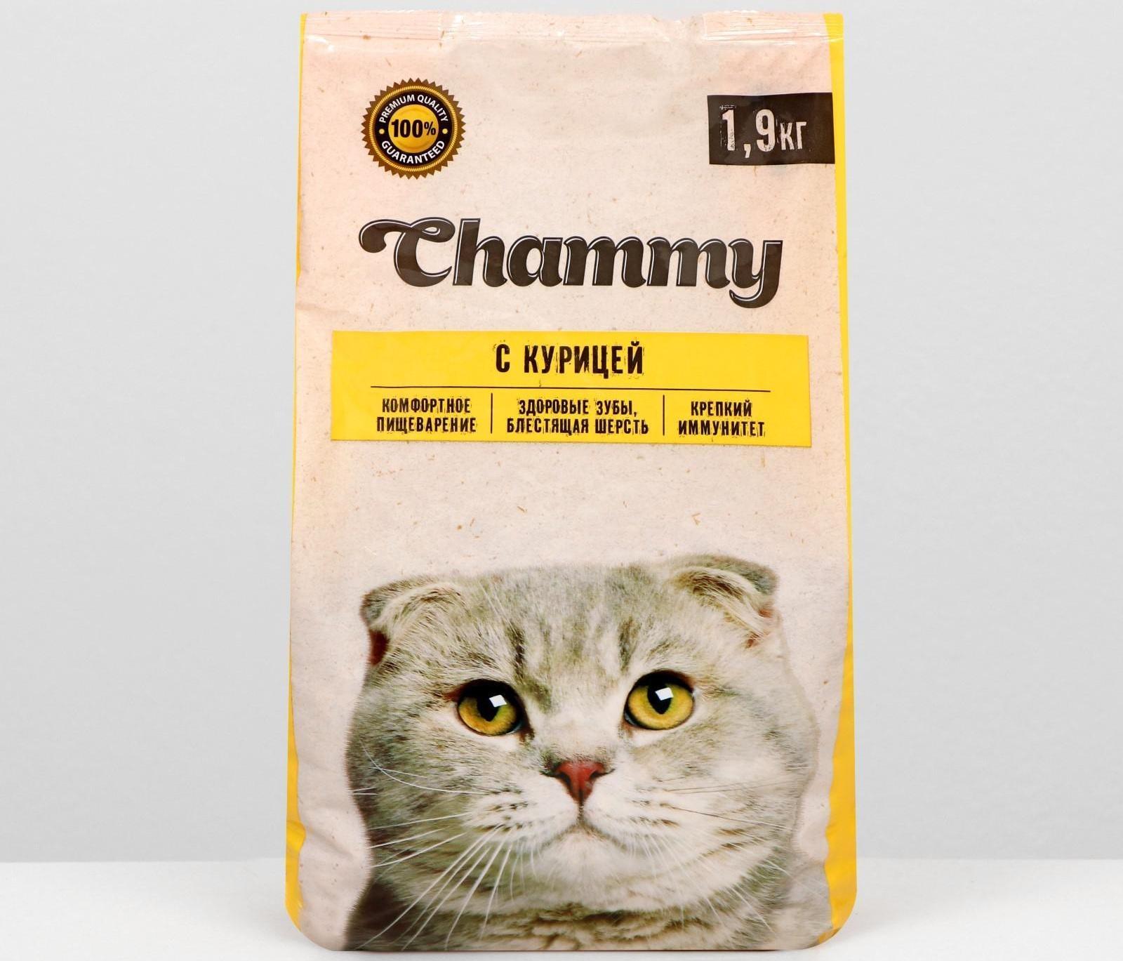 Сухой корм Chammy для кошек, курица 1,9 кг