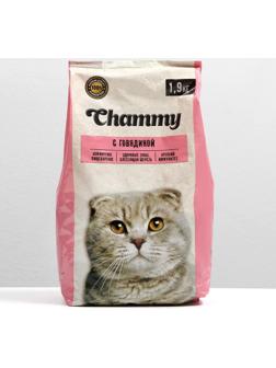 Сухой корм Chammy для кошек, говядина, 1,9 кг