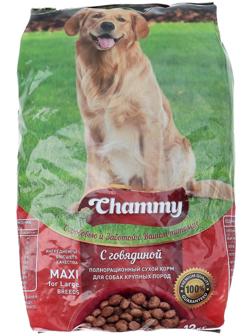 Сухой корм Chammy для собак крупных пород, говядина, 12 кг