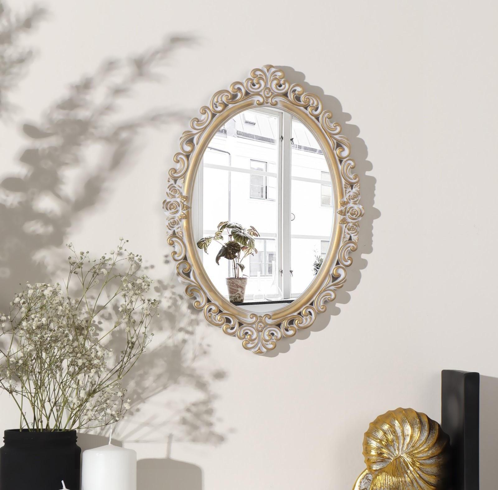 Зеркало настенное «Вензеля», зеркальная поверхность 16 × 23 см, цвет «белёное золото»