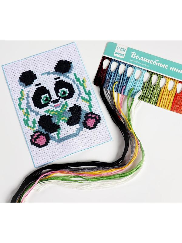 Вышивка крестиком «Панда» 14 х 10 см. Набор для творчества