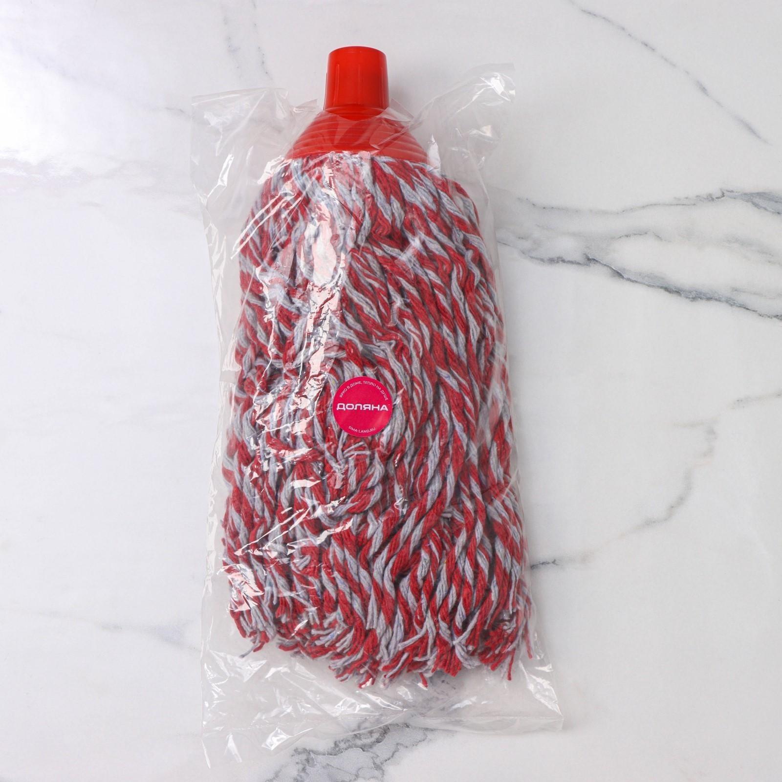 Насадка для швабры верёвочная Доляна, х/б, 300 гр, цвет МИКС