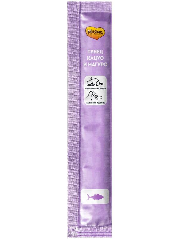 Крем-лакомство Мнямс для кошек, с тунцом Кацуо и Магуро, 15 г