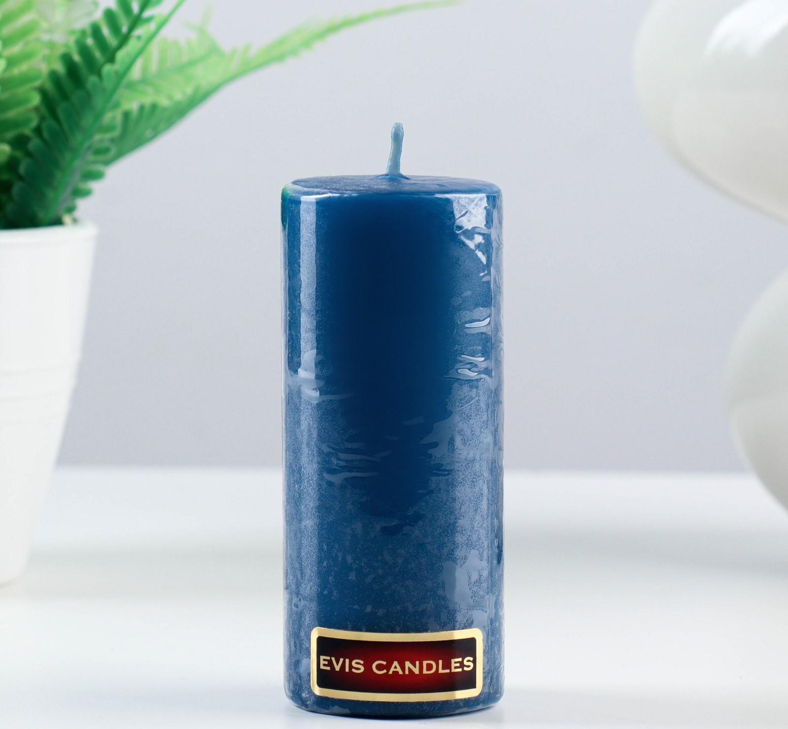 Свеча - цилиндр, 4×12, 15 ч, лазурь