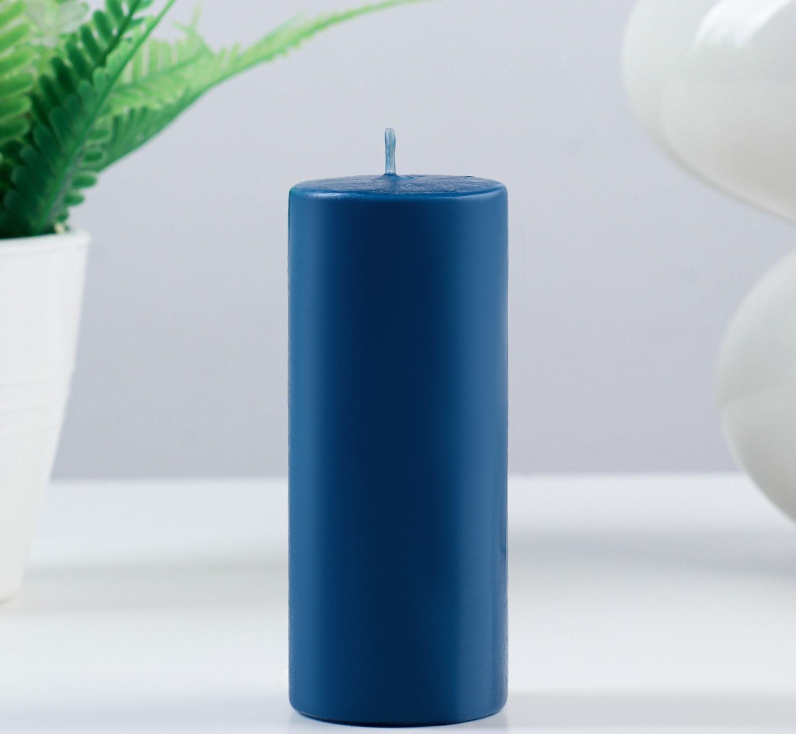 Свеча - цилиндр, 4×12, 15 ч, лазурь