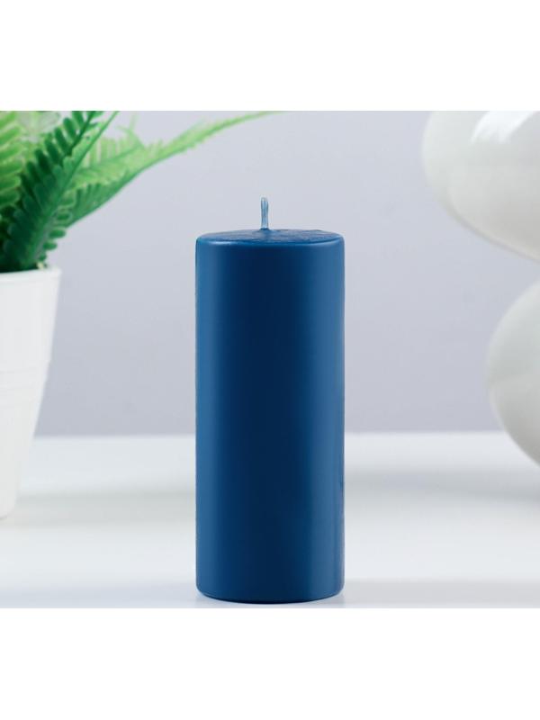 Свеча - цилиндр, 4×12, 15 ч, лазурь