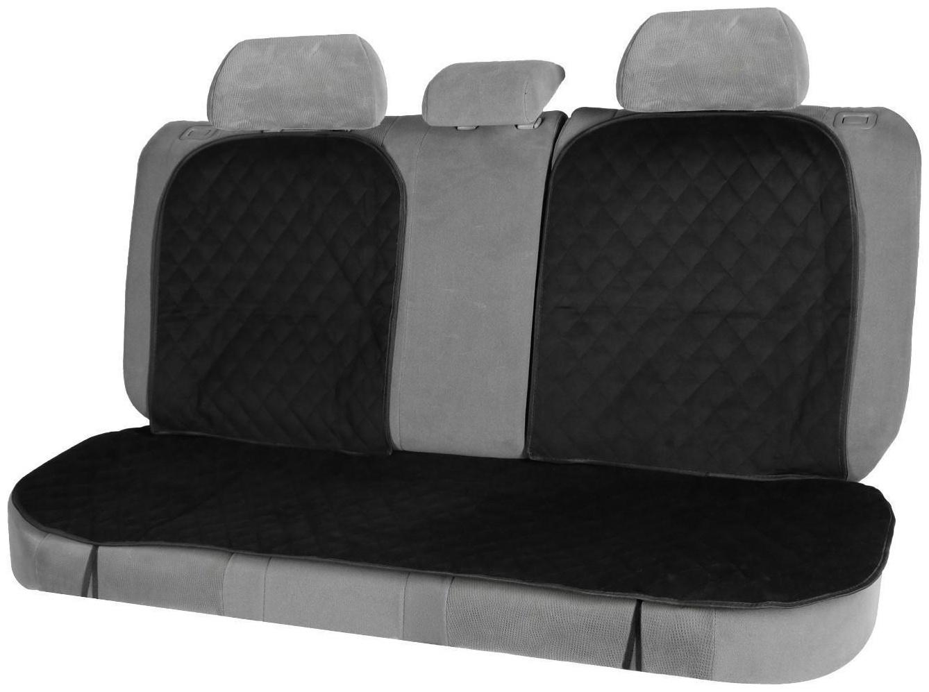 Накидки на сиденья, перед+зад, велюр, черный, набор 5 шт