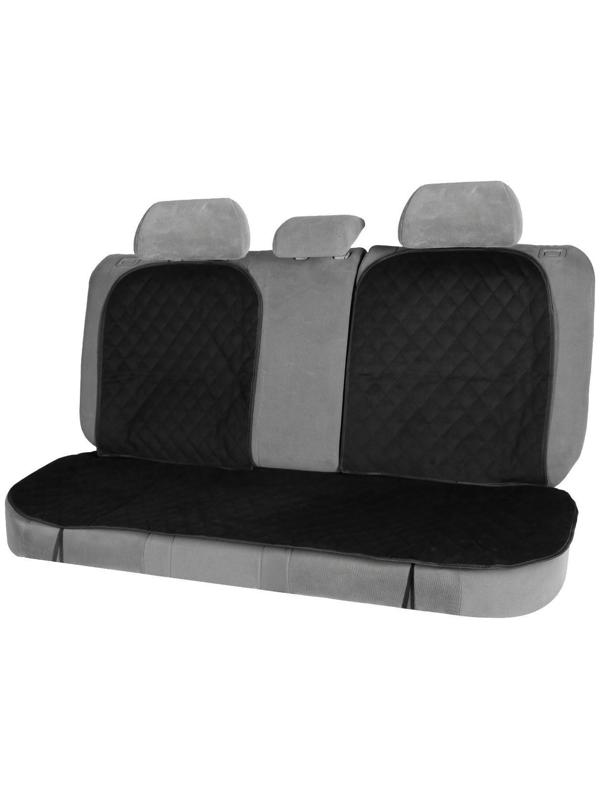 Накидки на сиденья, перед+зад, велюр, черный, набор 5 шт
