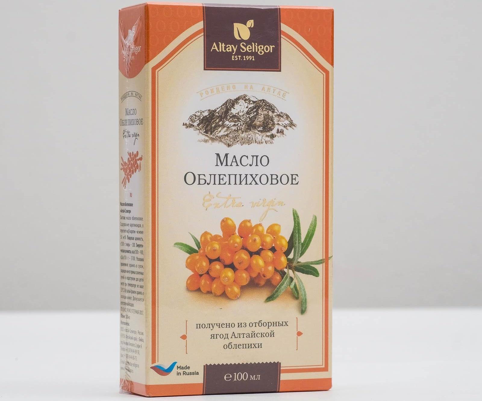 Масло облепиховое Altay Seligor (50 мг/% каротиноидов), 100 мл.