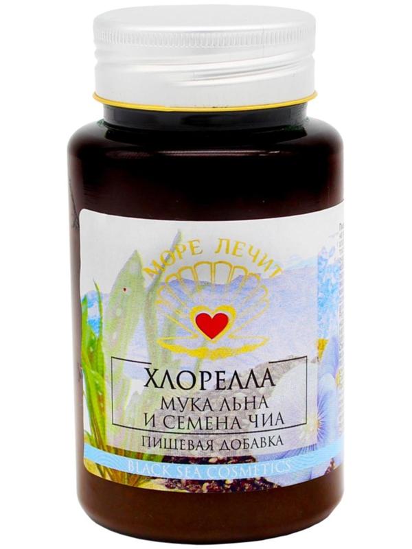 Пищевая добавка «Бизорюк», хлорелла + мука льна + семена чиа, с новогодним стикером, 130 мл