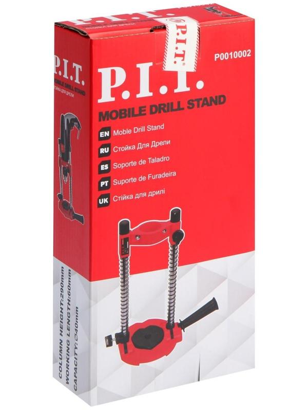 Стойка для дрели P.I.T. P0010002, крепление d=40 мм, регулировка угла и глубины сверления