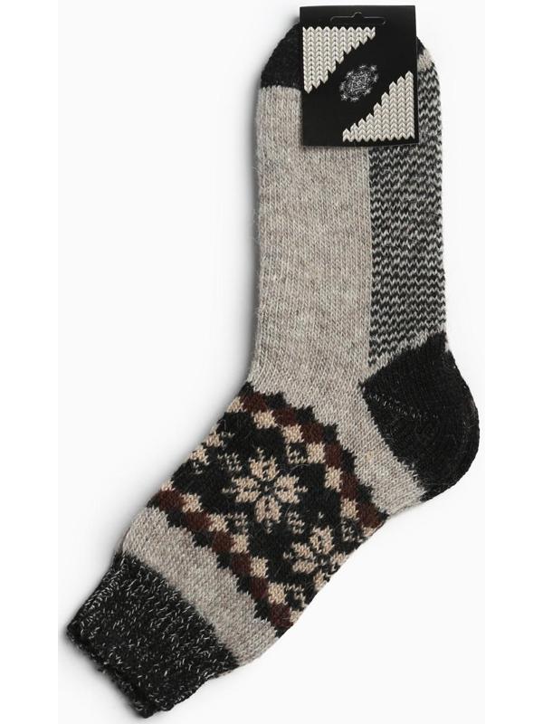 Носки мужские шерстяные «Орнамент», цвет лён, размер 27