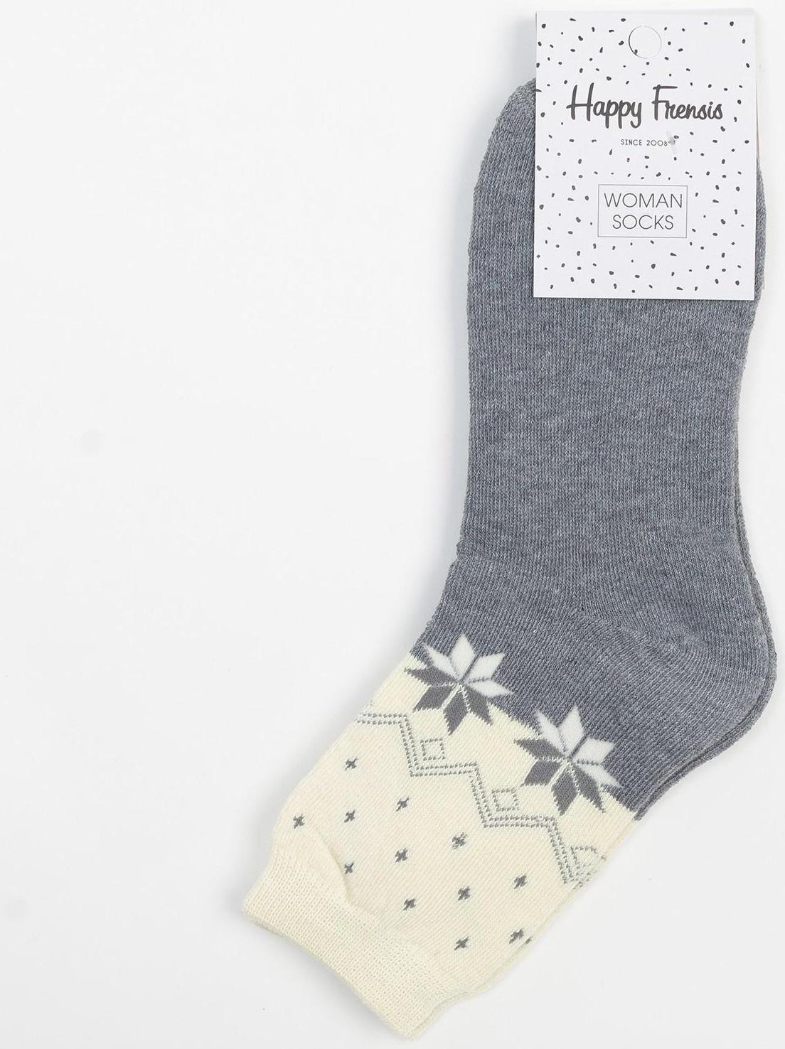 Носки женские махровые, цвет персиковый/серый, размер 23-25