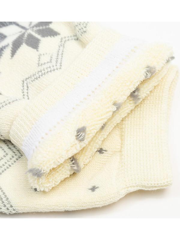 Носки женские махровые, цвет персиковый/серый, размер 23-25