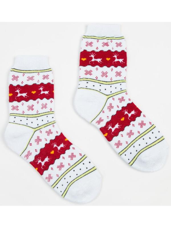 Носки женские махровые «Норвегия», цвет белый, размер 23-25