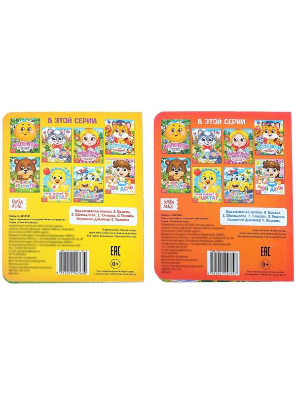 Книги картонные с глазками набор «Для малышей», 2 шт. по 10 стр.