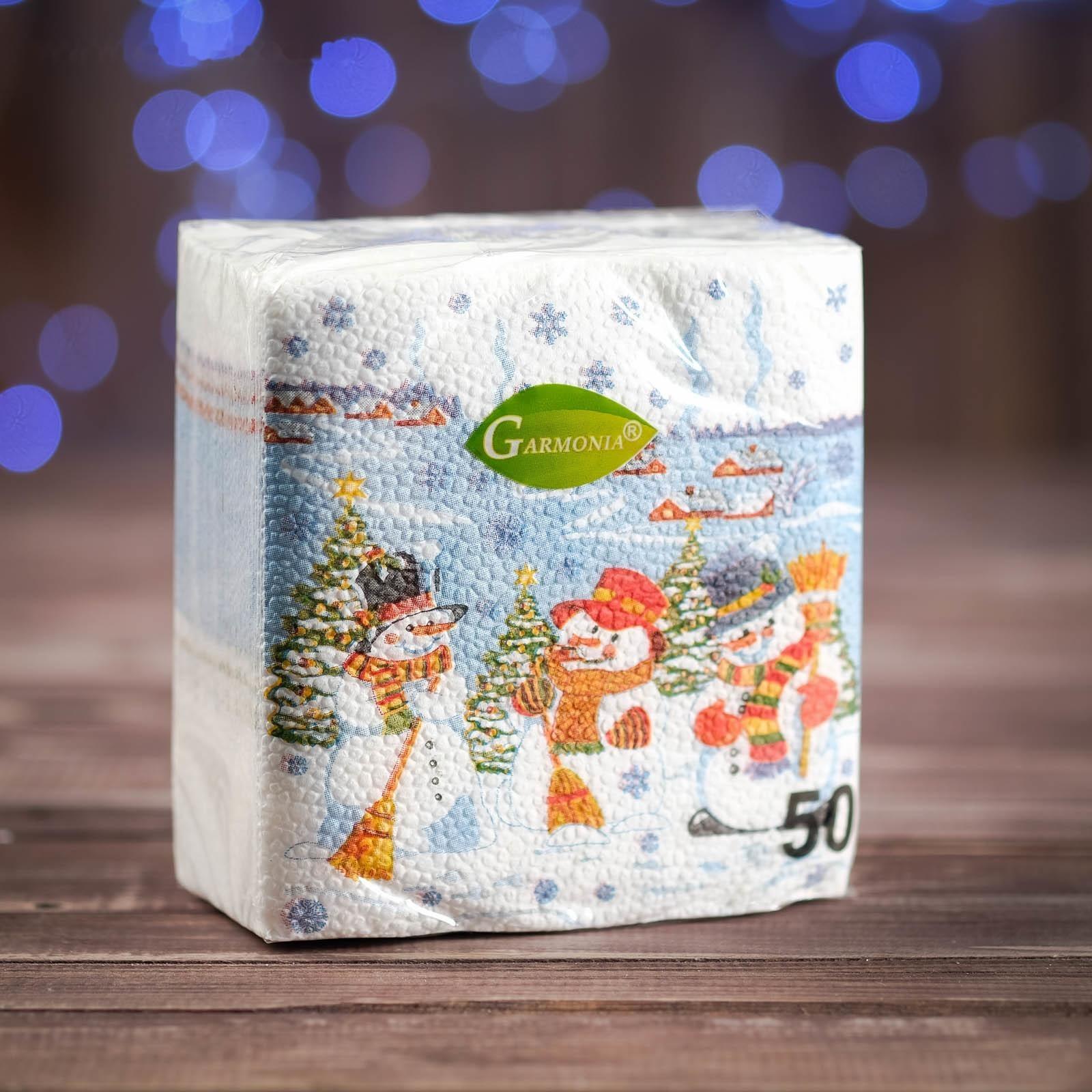 Новогодние салфетки бумажные 