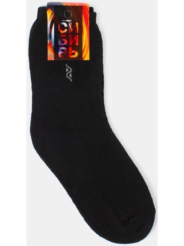 Носки мужские махровые, цвет чёрный, размер 25