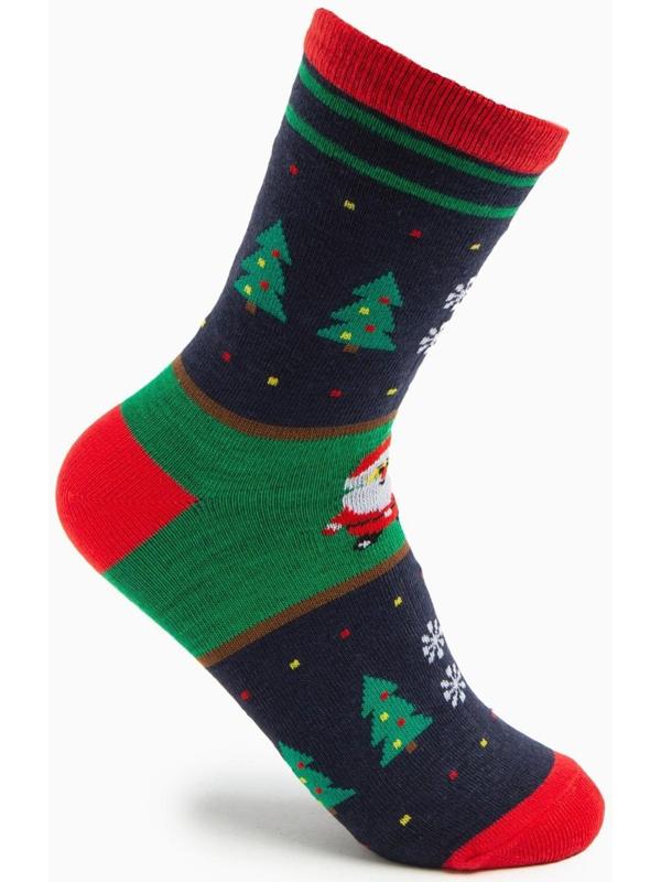 Носки женские «Дед мороз», цвет синий, размер 23-25