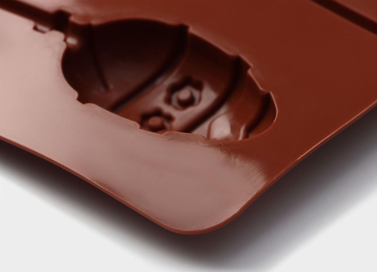 Форма силиконовая для леденцов Доляна «Пасхальный кролик», 26×10×1 см, 6 ячеек, с палочками, цвет коричневый