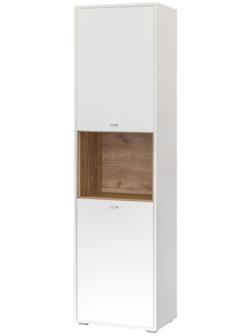 Шкаф-пенал Бэль 10.04, 550х366х2000, Дуб крафт золотой/Белый премиум