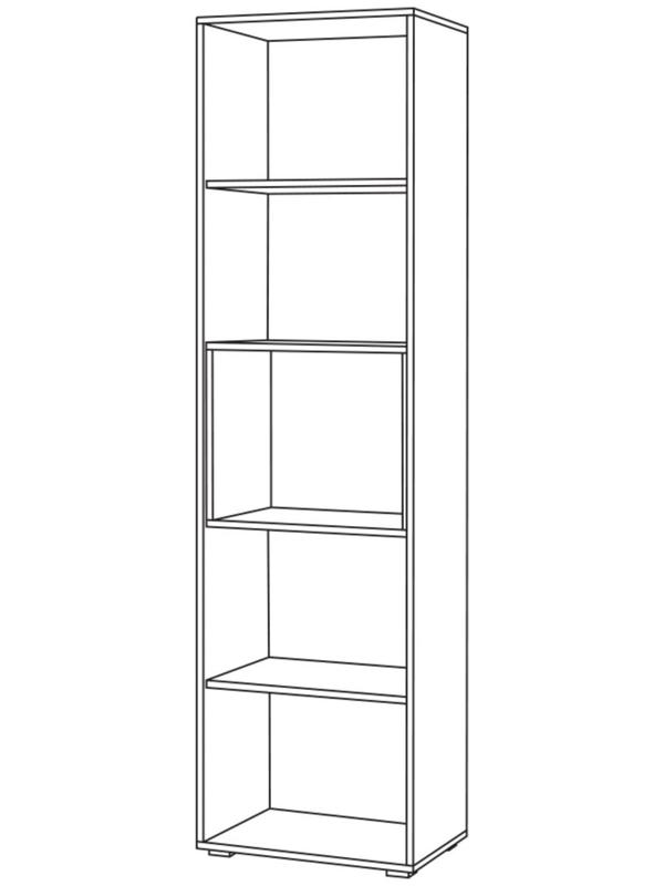Шкаф-пенал Бэль 10.04, 550х366х2000, Дуб крафт золотой/Белый премиум