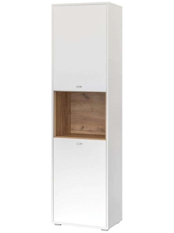 Шкаф-пенал Бэль 10.04, 550х366х2000, Дуб крафт золотой/Белый премиум