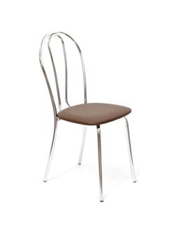 Стул для столовых UP_Венус каркас хром, к/з коричневый Z10