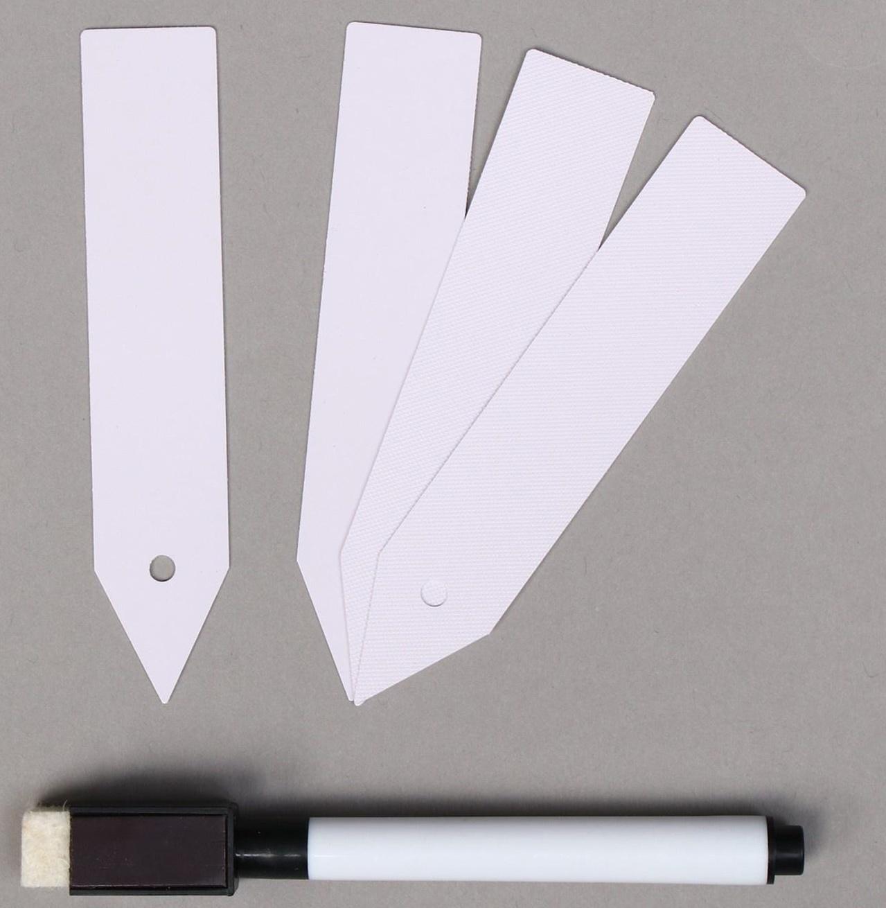 Бирки садовые для маркировки, 10 см, набор 20 шт., маркер, пластик, белые, Greengo