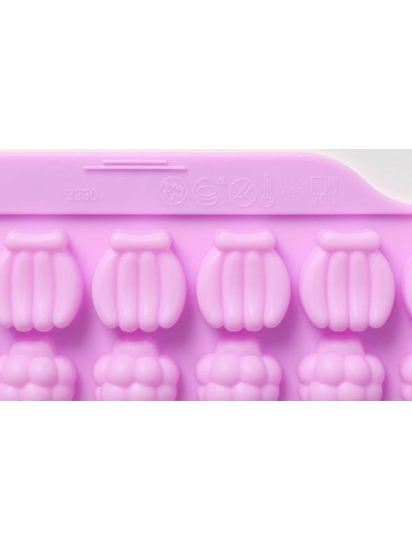 Форма для мармелада Доляна «Фруктовый бум», 18×16 см, 42 ячейки (2,2×2,2 см), цвет розовый