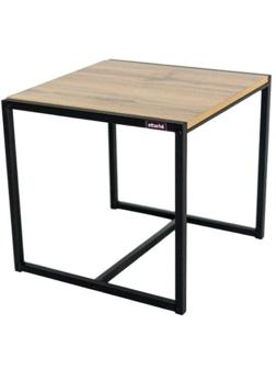 Стол журнальный TI_Attache Онега-3 490x490x455 мет черр/ЛДСП дуб вотан