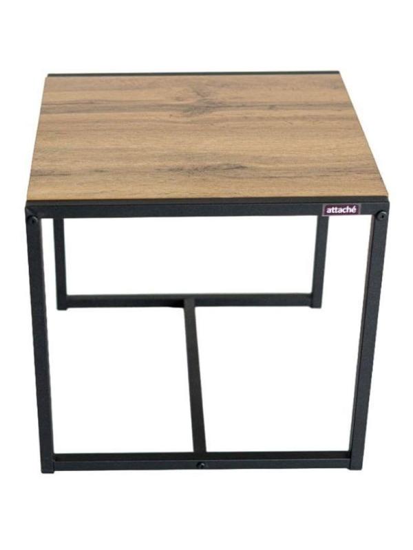 Стол журнальный TI_Attache Онега-3 490x490x455 мет черр/ЛДСП дуб вотан