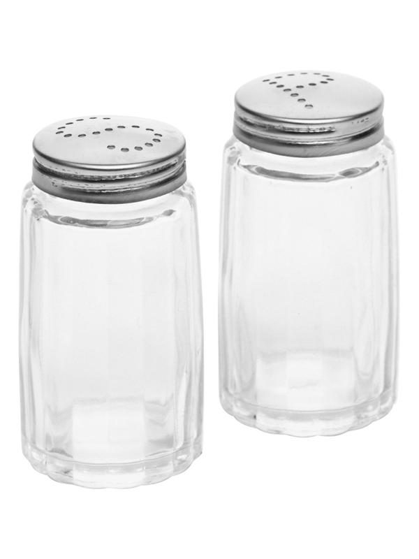 Набор для специй соль+перец;стекло,сталь;50мл;H=7см, d=3,5см;прозр