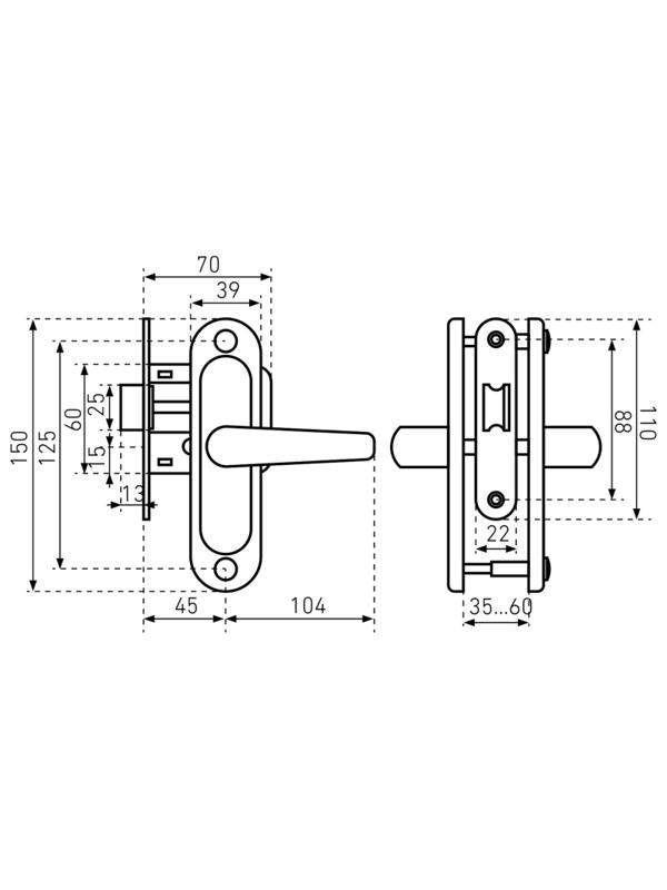 Защелка _УЗК_нажимная фалевая д/дер. дв. Птимаш ЗЩ1.45 белая
