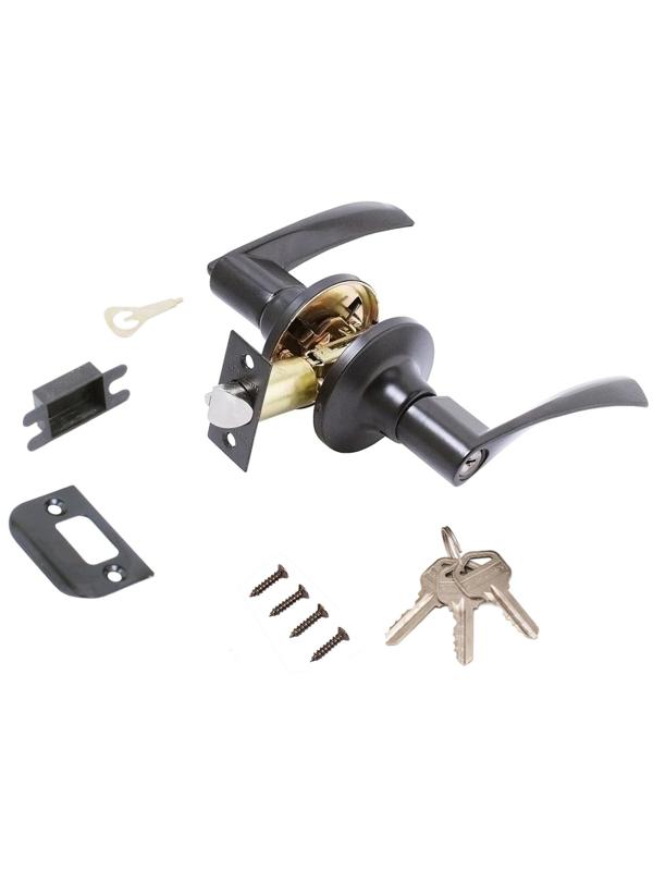 Защелка _УЗК_нажимная фалевая д/дер.дв. СТАНДАРТ 8901 ET BL, кл/фикс,черная